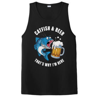 Catfish And Beer ThatS Why IM Here Catfish Fishing Flathead Gift PosiCharge Competitor Tank