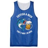 Catfish And Beer ThatS Why IM Here Catfish Fishing Flathead Gift Mesh Reversible Basketball Jersey Tank