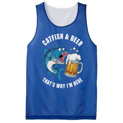 Catfish And Beer ThatS Why IM Here Catfish Fishing Flathead Gift Mesh Reversible Basketball Jersey Tank