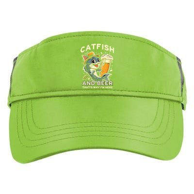 Catfish And Beer ThatS Why IM Here For Catfish Fishing Lover Funny Gift Adult Drive Performance Visor