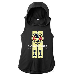 Club America Bicampeon Torneo Apertura 2023 Clausura 2024 Ladies PosiCharge Tri-Blend Wicking Draft Hoodie Tank