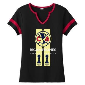 Club America Bicampeon Torneo Apertura 2023 Clausura 2024 Ladies Halftime Notch Neck Tee