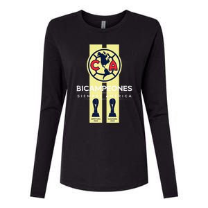 Club America Bicampeon Torneo Apertura 2023 Clausura 2024 Womens Cotton Relaxed Long Sleeve T-Shirt