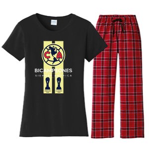 Club America Bicampeon Torneo Apertura 2023 Clausura 2024 Women's Flannel Pajama Set