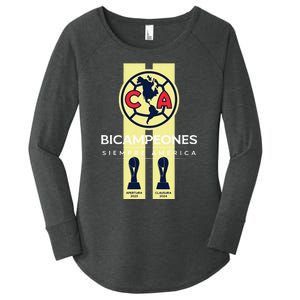 Club America Bicampeon Torneo Apertura 2023 Clausura 2024 Women's Perfect Tri Tunic Long Sleeve Shirt