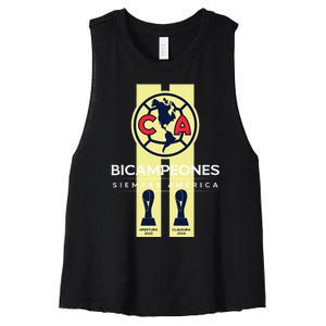 Club America Bicampeon Torneo Apertura 2023 Clausura 2024 Women's Racerback Cropped Tank