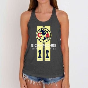 Club America Bicampeon Torneo Apertura 2023 Clausura 2024 Women's Knotted Racerback Tank