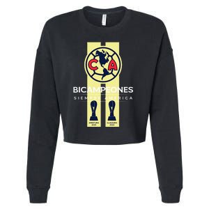 Club America Bicampeon Torneo Apertura 2023 Clausura 2024 Cropped Pullover Crew