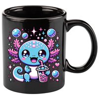 Cute Axolotl Bubble Boba Tea Anime   11oz C Handle Ceramic Mug