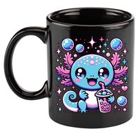 Cute Axolotl Bubble Boba Tea Anime   11oz C Handle Ceramic Mug