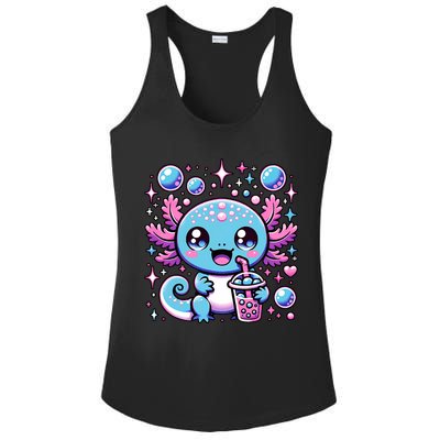 Cute Axolotl Bubble Boba Tea Anime   Ladies PosiCharge Competitor Racerback Tank