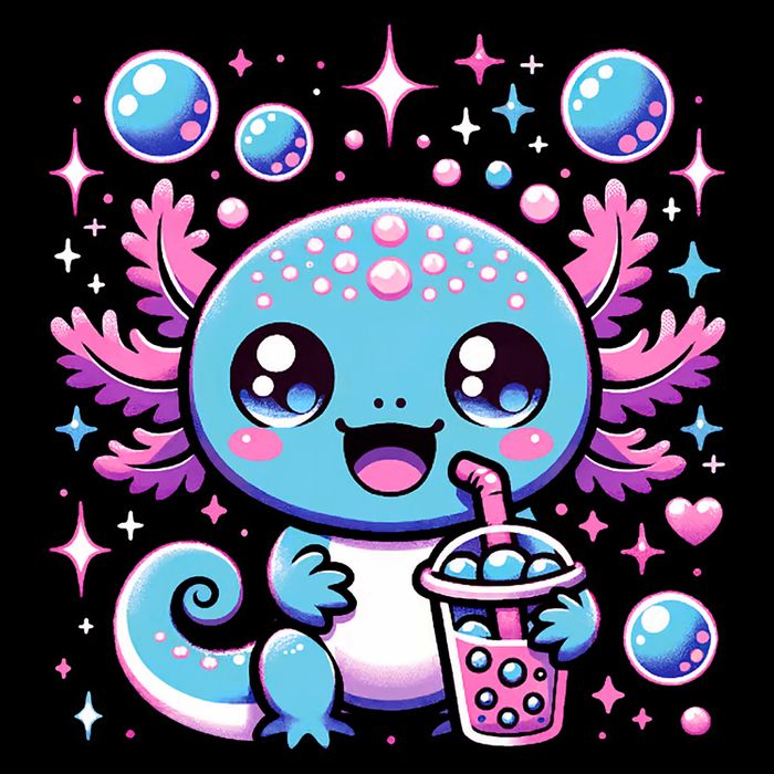 Cute Axolotl Bubble Boba Tea Anime   Bag