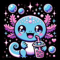 Cute Axolotl Bubble Boba Tea Anime   Premium T-Shirt