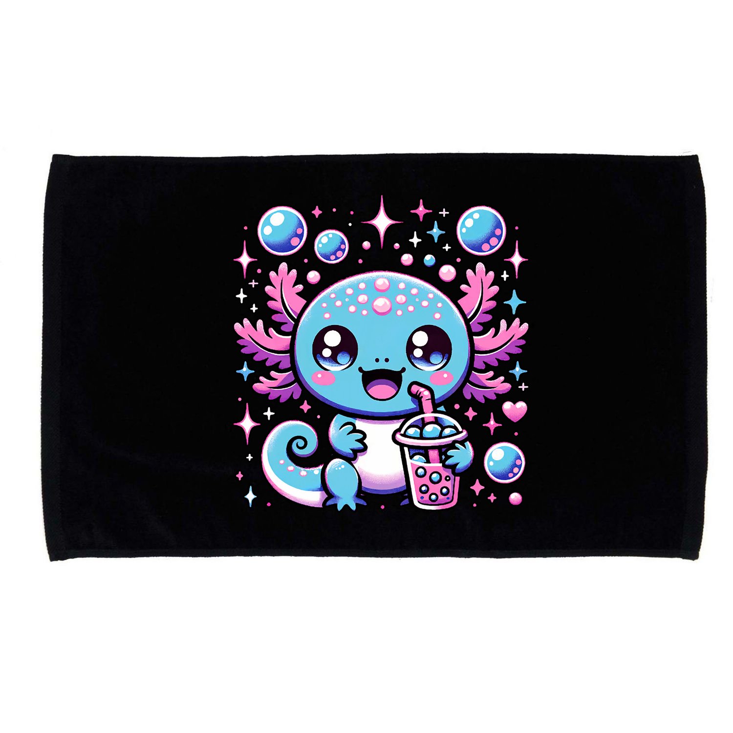 Cute Axolotl Bubble Boba Tea Anime   Microfiber Hand Towel