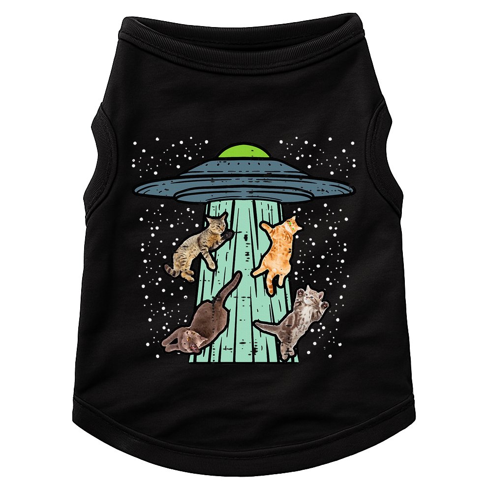 Cats Abducted By Ufo Funny Alien Space Lover Doggie Tank