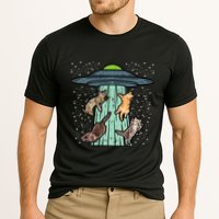 Cats Abducted By Ufo Funny Alien Space Lover Cooling Performance Crew T-Shirt