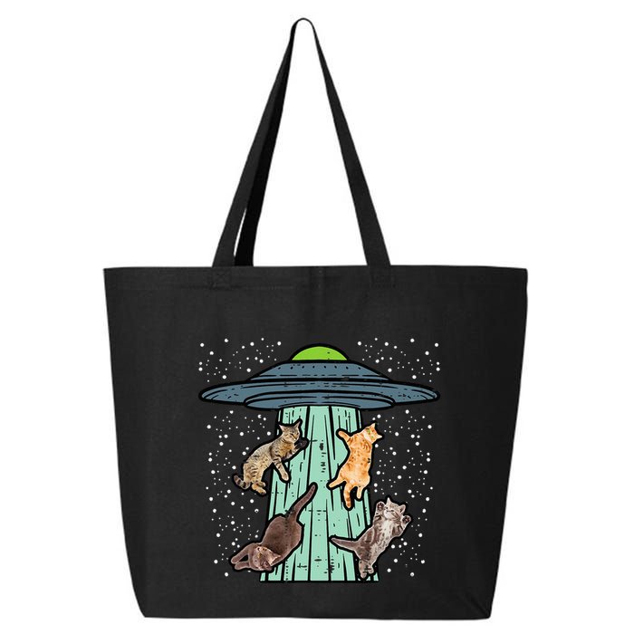 Cats Abducted By Ufo Funny Alien Space Lover 25L Jumbo Tote
