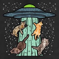 Cats Abducted By Ufo Funny Alien Space Lover 25L Jumbo Tote