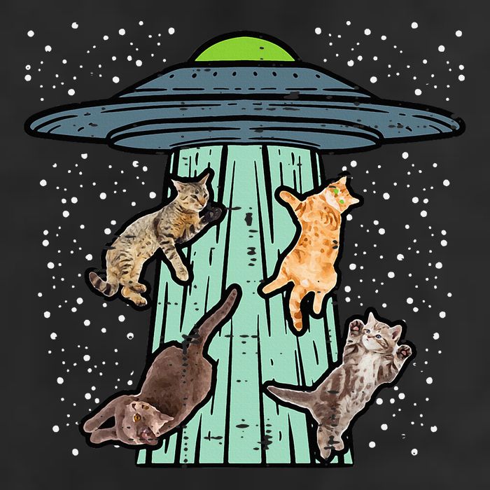 Cats Abducted By Ufo Funny Alien Space Lover 25L Jumbo Tote
