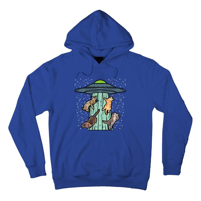 Cats Abducted By Ufo Funny Alien Space Lover Hoodie