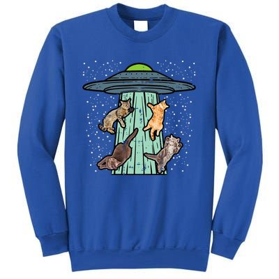 Cats Abducted By Ufo Funny Alien Space Lover Sweatshirt