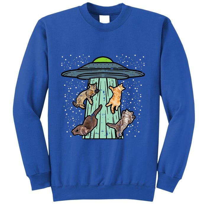 Cats Abducted By Ufo Funny Alien Space Lover Sweatshirt