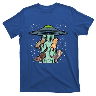 Cats Abducted By Ufo Funny Alien Space Lover T-Shirt