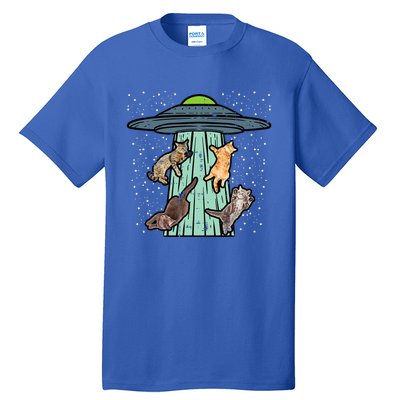 Cats Abducted By Ufo Funny Alien Space Lover Tall T-Shirt