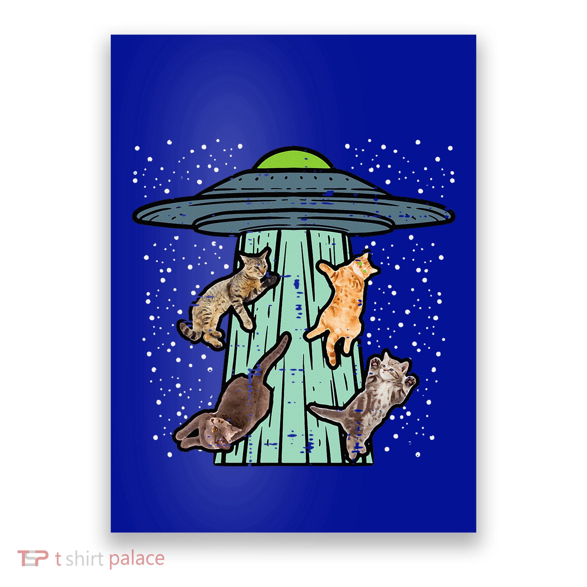 Cats Abducted By Ufo Funny Alien Space Lover Poster