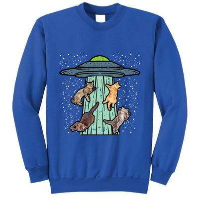 Cats Abducted By Ufo Funny Alien Space Lover Tall Sweatshirt