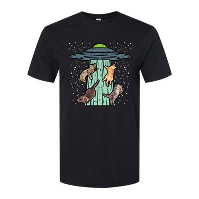 Cats Abducted By Ufo Funny Alien Space Lover Softstyle® CVC T-Shirt