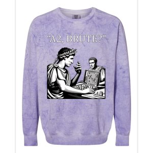 Caesar And Brutus Board Game Meme Funny History Gift Colorblast Crewneck Sweatshirt