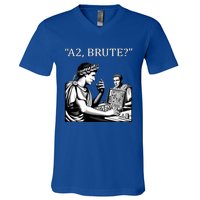 Caesar And Brutus Board Game Meme Funny History Gift V-Neck T-Shirt