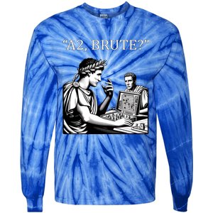 Caesar And Brutus Board Game Meme Funny History Gift Tie-Dye Long Sleeve Shirt