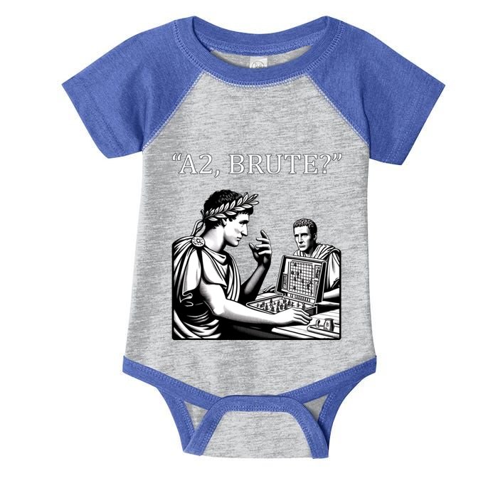 Caesar And Brutus Board Game Meme Funny History Gift Infant Baby Jersey Bodysuit