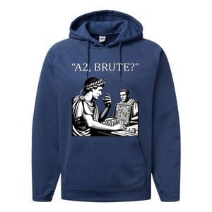 Caesar And Brutus Board Game Meme Funny History Gift Performance Fleece Hoodie