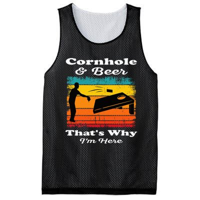 Cornhole And Beer ThatS Why IM Here Funny Cornhole Mesh Reversible Basketball Jersey Tank