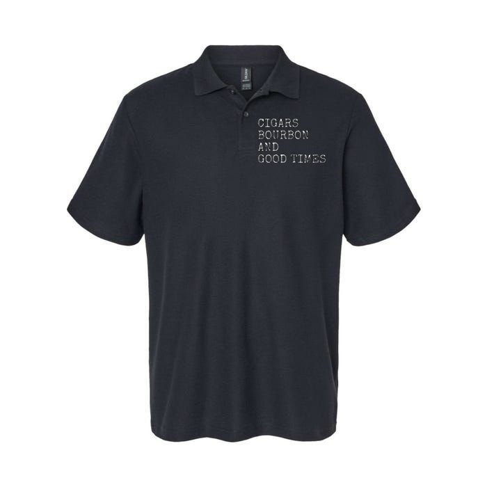 Cigars and Bourbon Good Times Drinking Smoking Softstyle Adult Sport Polo