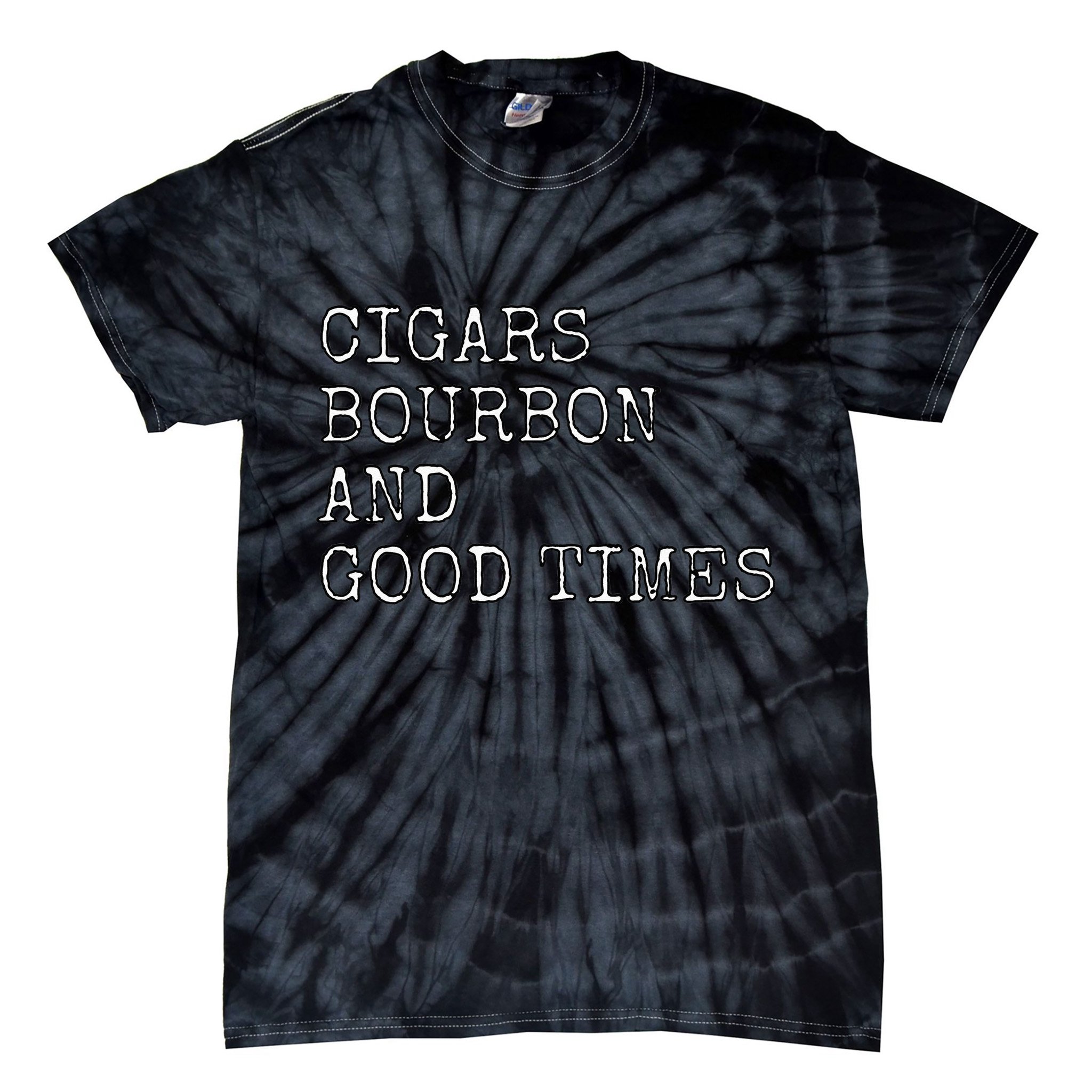 Cigars and Bourbon Good Times Drinking Smoking Tie-Dye T-Shirt