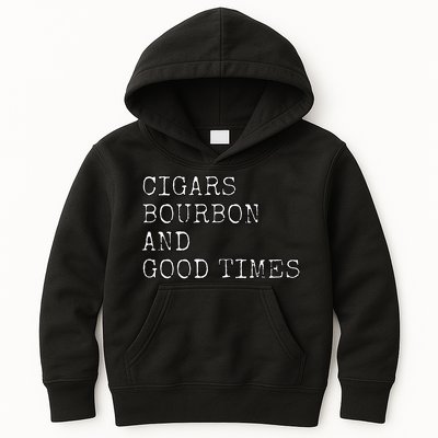 Cigars and Bourbon Good Times Drinking Smoking Kids Hoodie