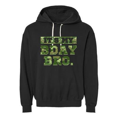 Camouflage Army Birthday Military Bday Camo Celebration Garment-Dyed Fleece Hoodie