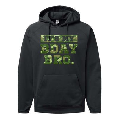 Camouflage Army Birthday Military Bday Camo Celebration Performance Fleece Hoodie