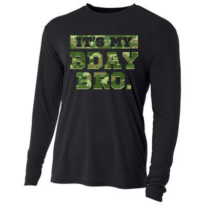 Camouflage Army Birthday Military Bday Camo Celebration Cooling Performance Long Sleeve Crew