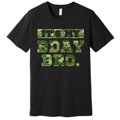 Camouflage Army Birthday Military Bday Camo Celebration Premium T-Shirt