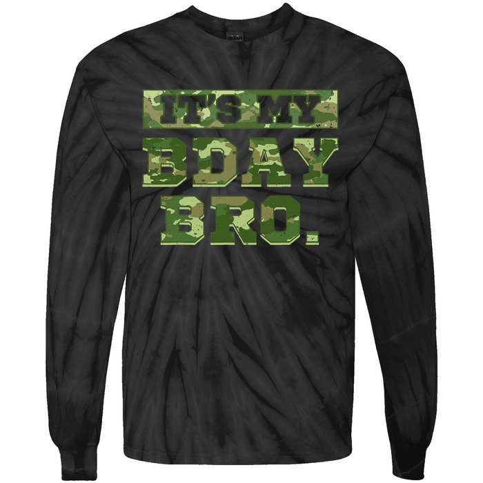 Camouflage Army Birthday Military Bday Camo Celebration Tie-Dye Long Sleeve Shirt