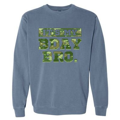 Camouflage Army Birthday Military Bday Camo Celebration Garment-Dyed Sweatshirt