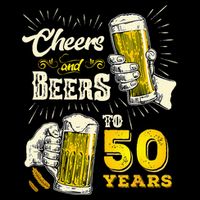 Cheers And Beers To 50 Years Old Beer 50th Birthday Beer City Backpack
