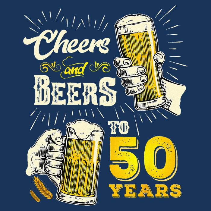 Cheers And Beers To 50 Years Old Beer 50th Birthday Beer 7 Panel Mesh Trucker Snapback Hat