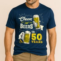 Cheers And Beers To 50 Years Old Beer 50th Birthday Beer Cooling Performance Crew T-Shirt