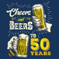 Cheers And Beers To 50 Years Old Beer 50th Birthday Beer Cooling Performance Crew T-Shirt